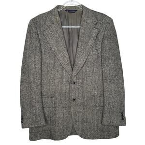 Harris Tweed Herringbone Wool Blazer 1980s–1990s Cavalier S.H. Franklin Medium